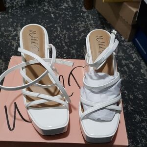 Wild Pair White Strappy Heels Versatile Elegance